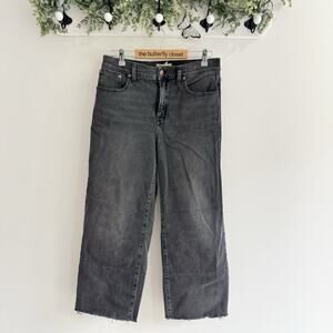 madewell the perfect vintage Wide Leg Crop jean In Black 29 LS